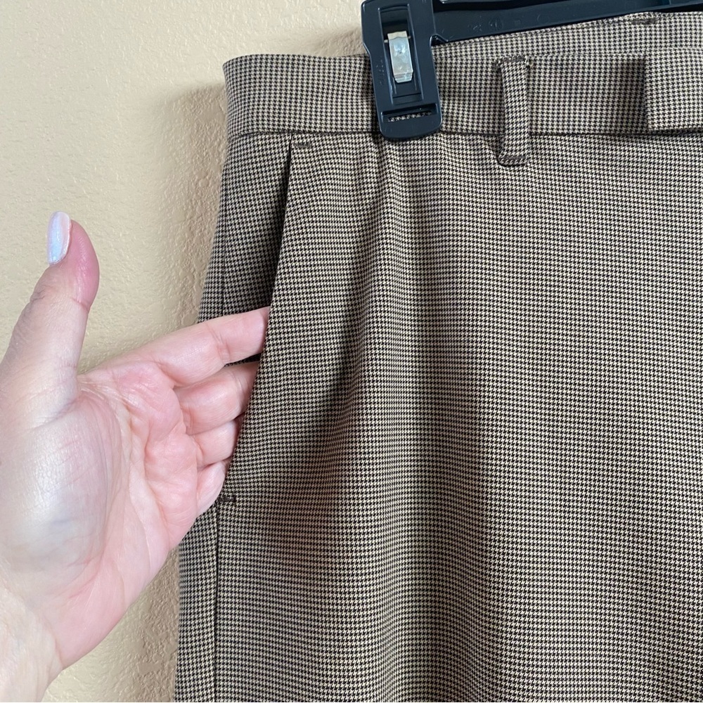 HOPE Womens Size 8 Brown Black Houndstooth Krissy Edit Cropped Relaxed Trousers‎ - Picture 3 of 11
